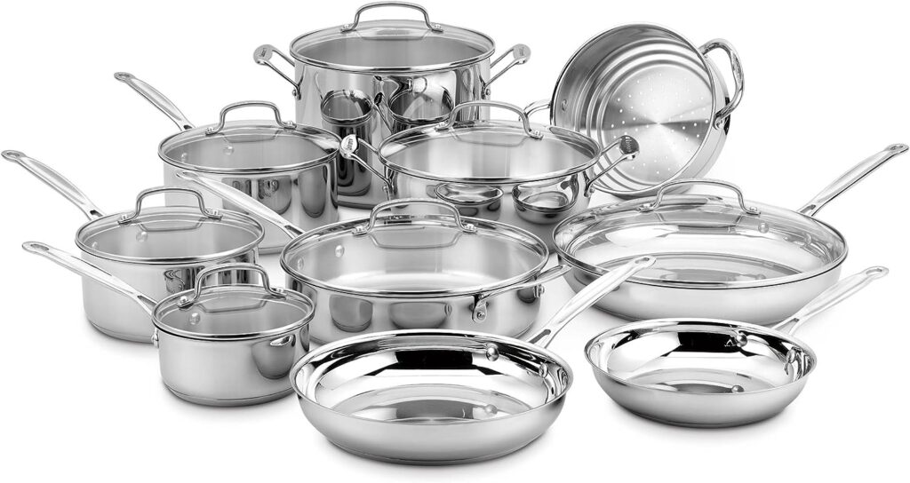 Cuisinart 17-Piece Cookware Set, Chefs Classic Steel Collection 77-17N
