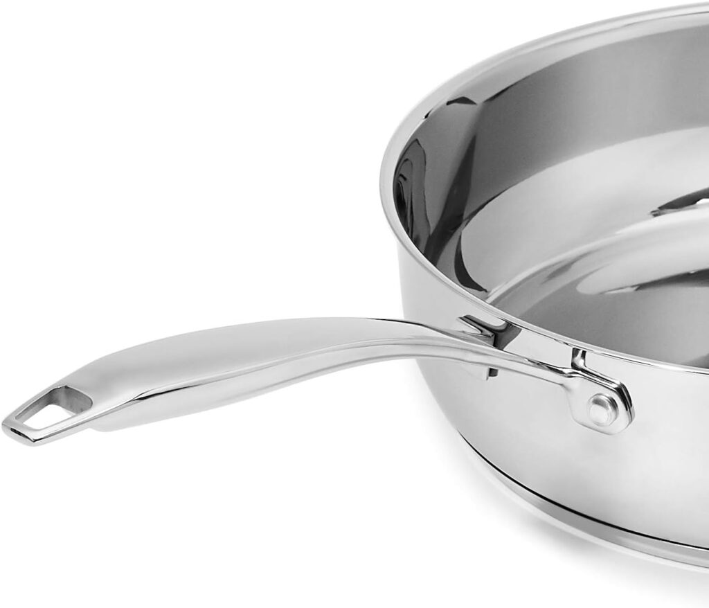 Amazon Basics Stainless Steel 11-Piece Cookware Set, Pots and Pans, Silver