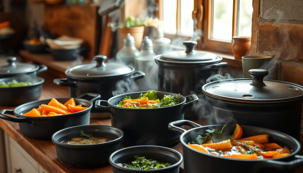 cast iron pots for slow cooking