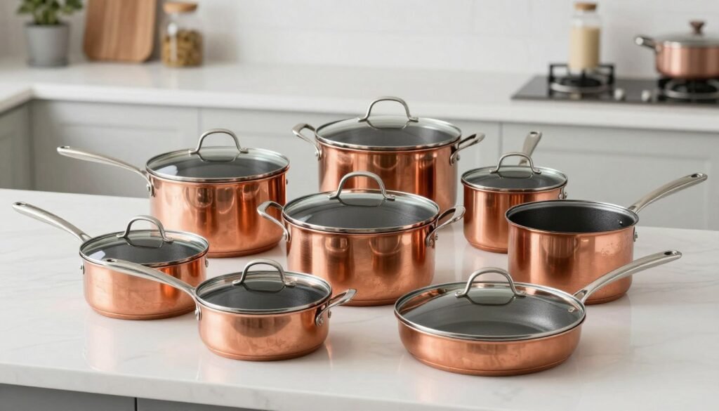 Copperbond 10-piece copper cookware set affordable option