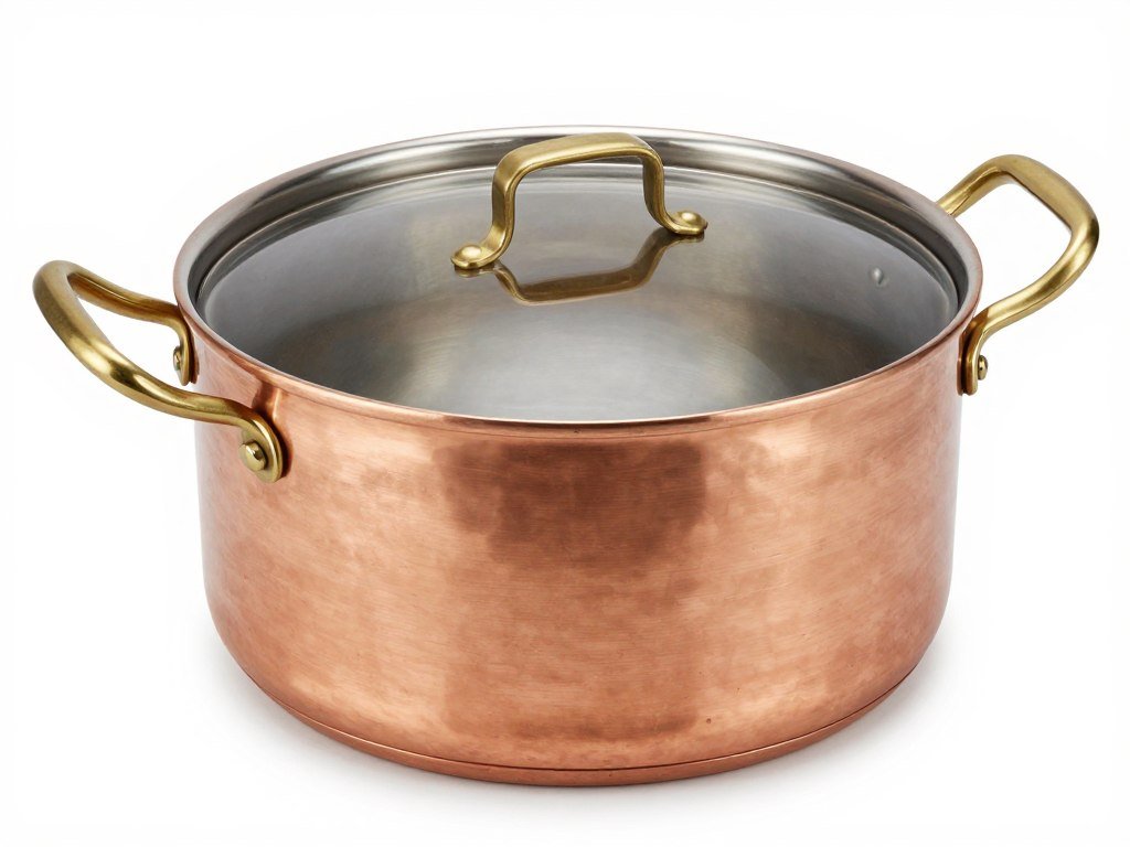 large capacity copper stockpot with lid for batch cooking