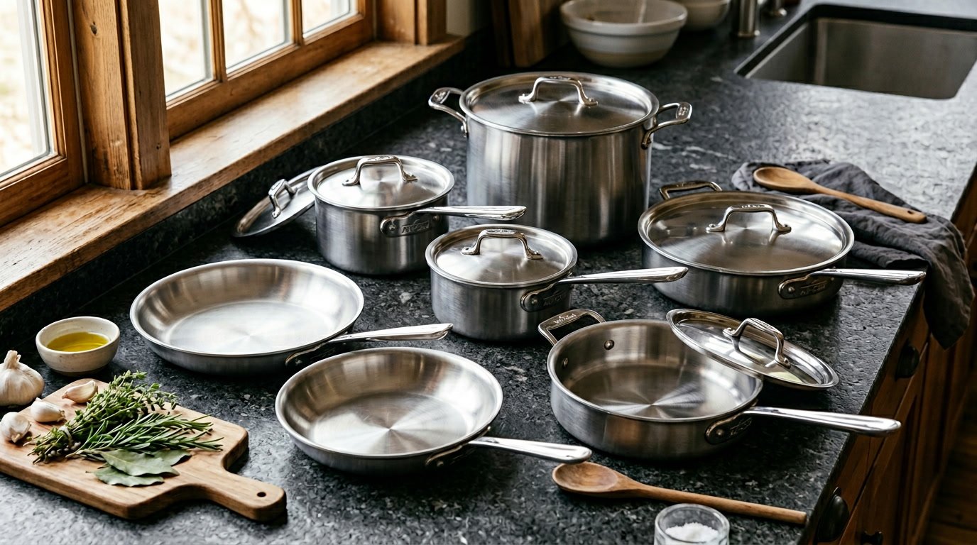 All-Clad D5 brushed cookware set