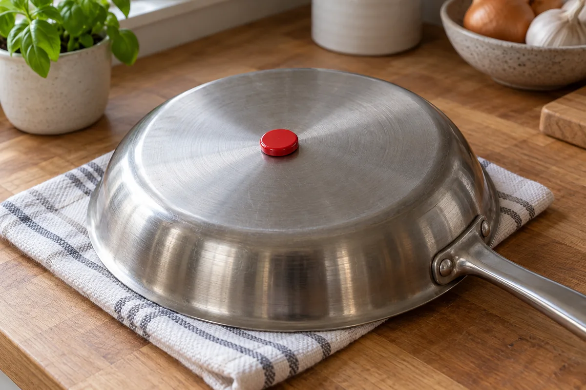 Induction pan not detected guide: red magnet on a stainless steel pan base
