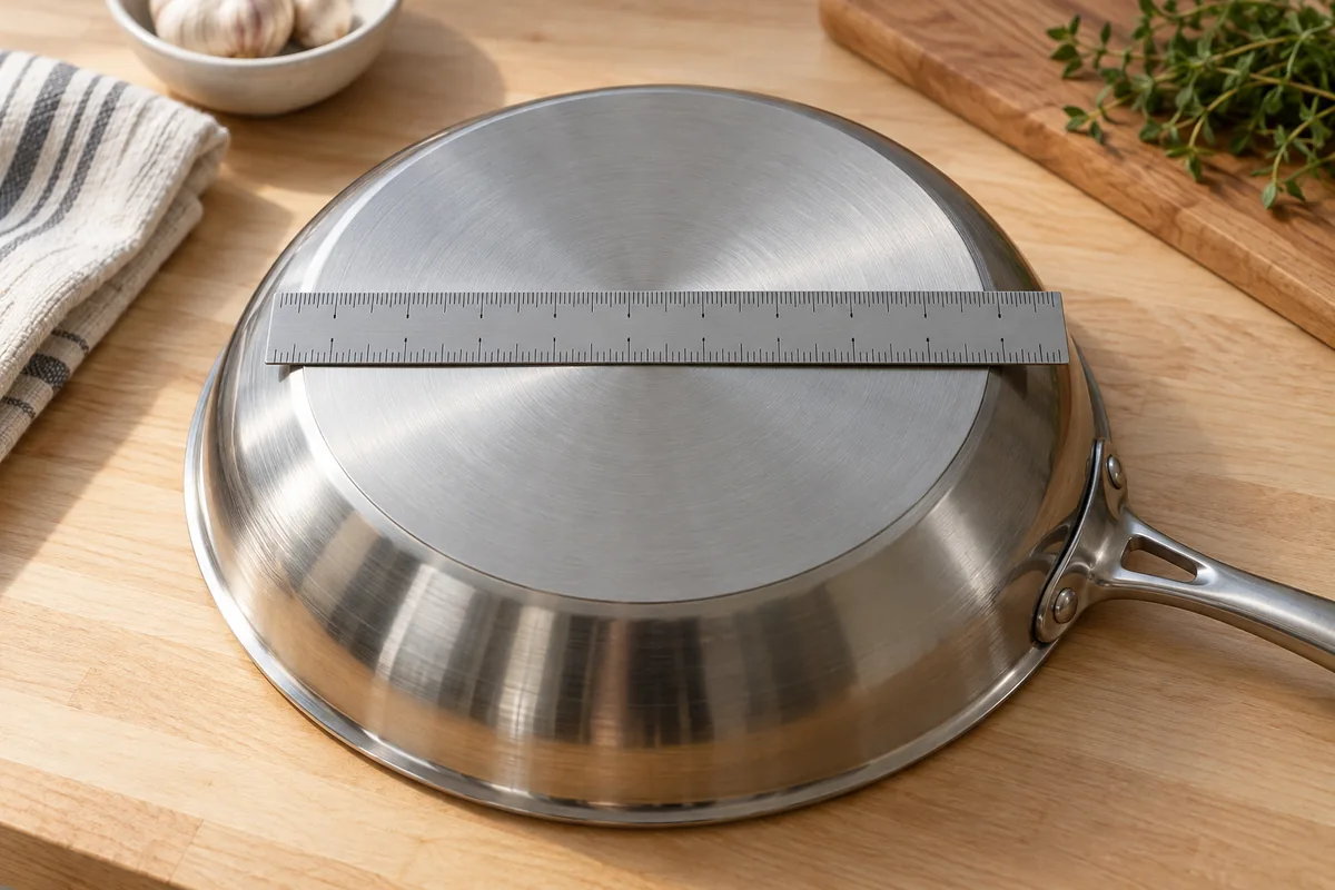 Induction pan not detected guide: ruler across the flat magnetic pan base
